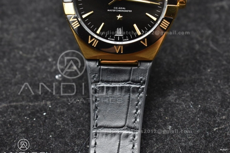 Strap Super Edition Gummy Clone A8900 Best VSF Black Dial on Constellation Ceramic Black 1:1 YG Black 0105